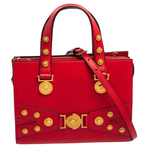 versace tote red patent leather handbag|versace la medusa handbags.